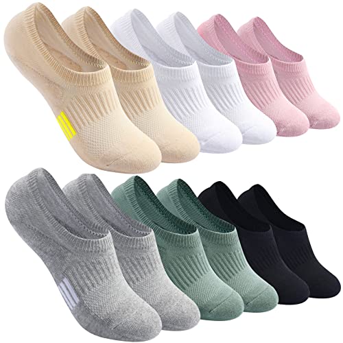 Blu Ninfee Sneaker Socken Damen 39-42 35-38, Gepolsterte Füsslinge Füßlinge Sneakersocken Herren 6 Paar, Atmungsaktive Sportsocken Laufsocken Rutschfest mit Silikonpad von Blu Ninfee