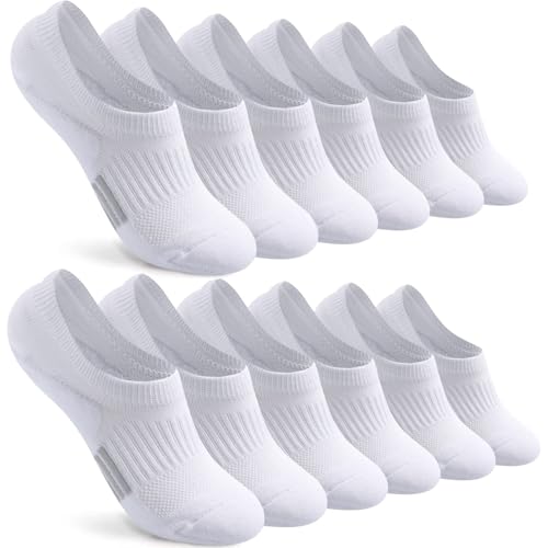 Blu Ninfee Sneaker Socken Damen 39-42 35-38, Gepolsterte Füsslinge Füßlinge Sneakersocken Herren 6 Paar, Atmungsaktive Sportsocken Laufsocken Rutschfest mit Silikonpad von Blu Ninfee