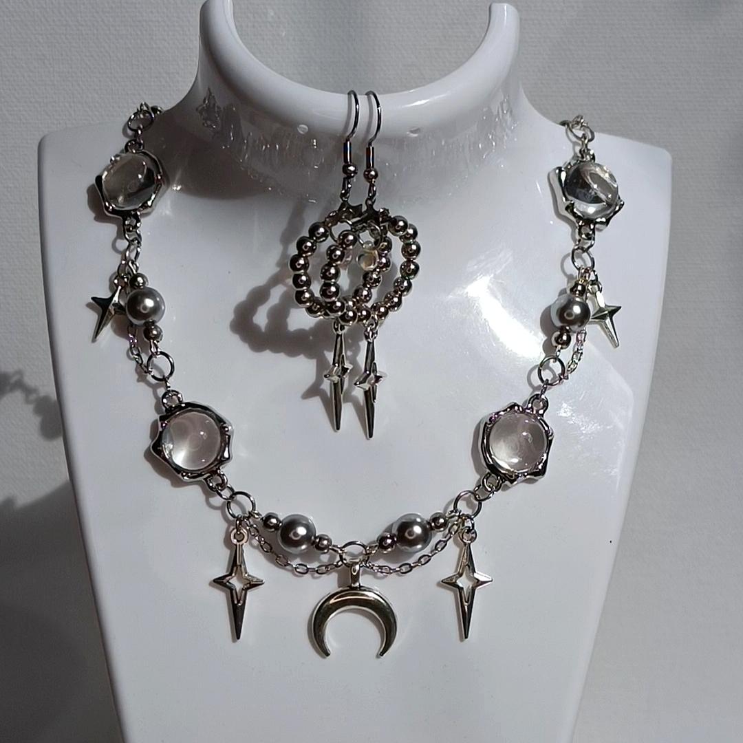 Handgemachte Moon & Star Fairy Halskette Fantasy Perlenschmuck Handgemachte Moon & Star Fairy Halskette Fantasy Perlenschmuck von BluButterflyBunny