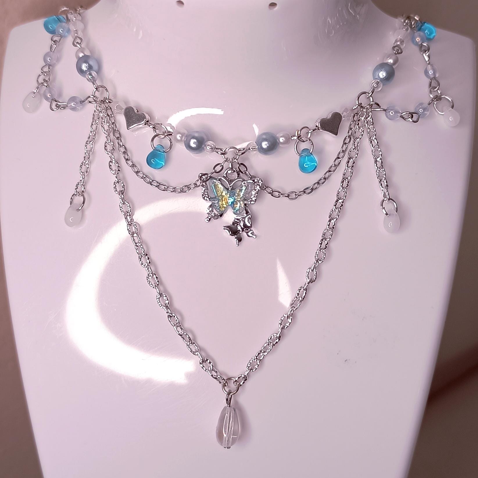 Schmetterlings Fee Kette Handgefertigter Perlenschmuck Schmetterlings Fee Kette Handgefertigter Perlenschmuck von BluButterflyBunny