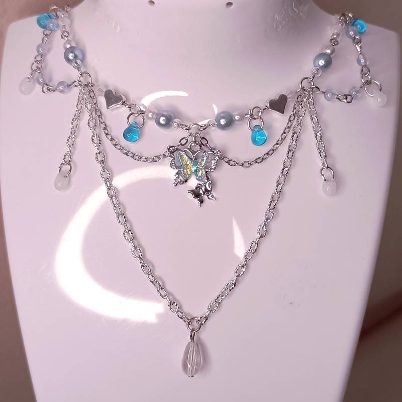 Schmetterlings Fee Kette Handgefertigter Perlenschmuck Schmetterlings Fee Kette Handgefertigter Perlenschmuck von BluButterflyBunny