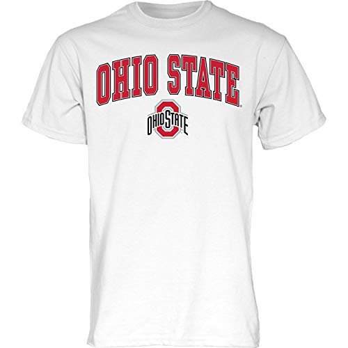 Blue 84 Herren Gewölbt Über T-Shirt White Arching Over, Ohio State Buckeyes Weiß, X-Large von Blue 84
