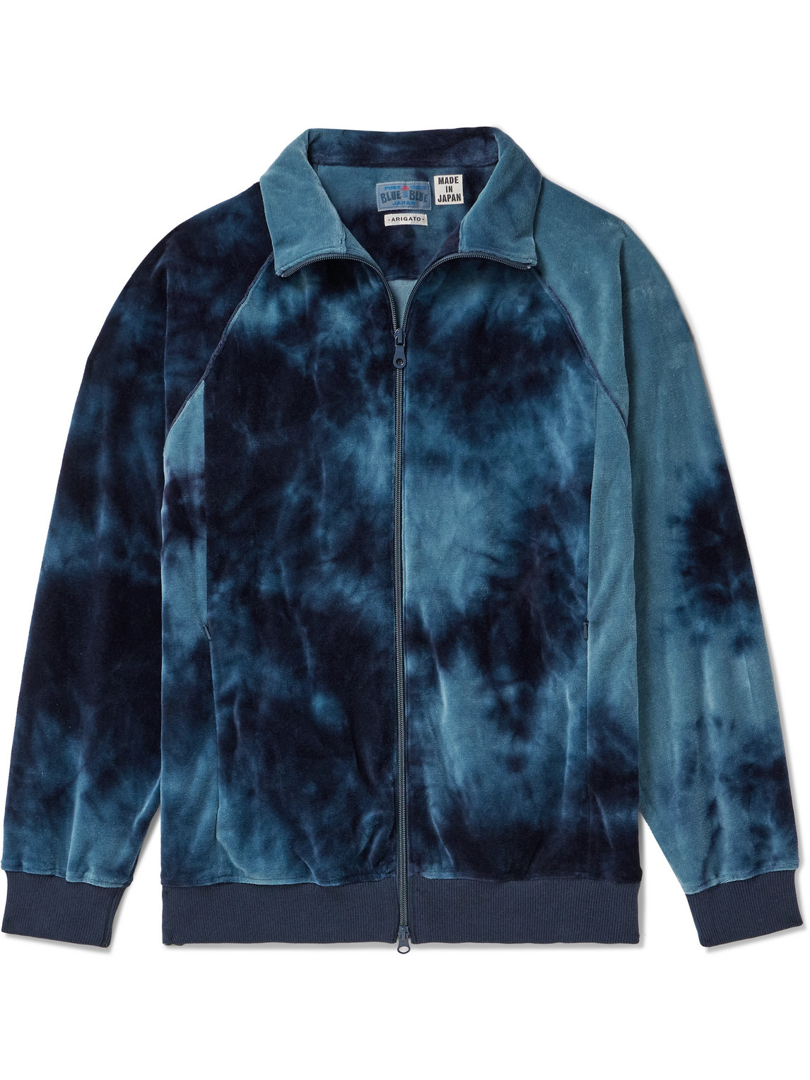 Blue Blue Japan - Kagozome Tie-Dyed Cotton-Blend Velour Track Jacket - Men - Blue - M von Blue Blue Japan