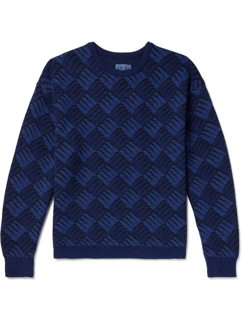 Blue Blue Japan - Wind and Wave Jacquard-Knit Sweater - Men - Blue - S von Blue Blue Japan