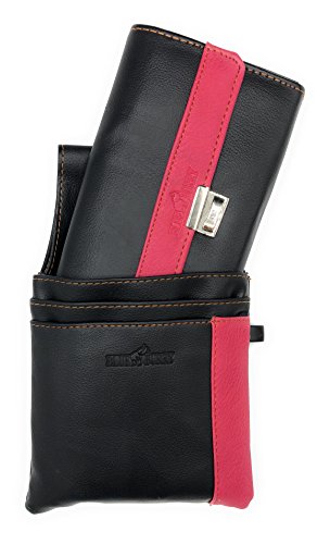 Kellnerbörse mit Kette und Holster Kellnertasche Kellnerportemonnaie Taxibörse schwarz (pink) von Blue Burry