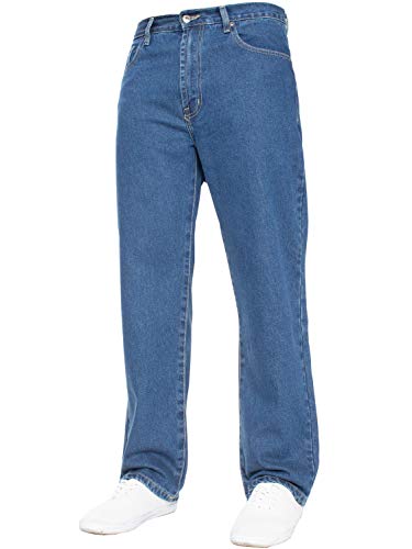 Herren Gerade Leg Einfach schwer Works Jeans Denim Hose alle Hüfte groß Größen erhältlich in 4 Farben - Stone Wash, 42W x 32L von Blue Circle