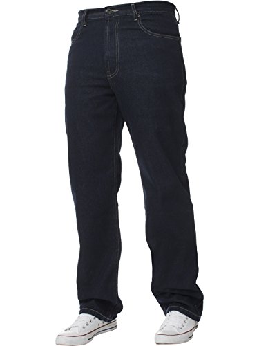 Blue Circle Herren Gerade Leg Einfach schwer Works Jeans Denim Hose alle Hüfte groß Größen erhältlich in 4 Farben - Indigo Wash, 44W x 34L von Blue Circle