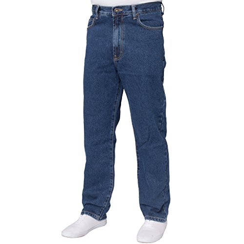 Herren Jeans mit geradem Bein, robust, für Arbeit, Denim, alle Taille, große Größen in 4 Farben Gr. 40 W/32 L, Stone-Wash von Blue Circle