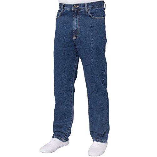 Herren Jeans mit geradem Bein, robust, für Arbeit, Denim, alle Taille, große Größen in 4 Farben Gr. 40 W/34 L, Stone-Wash von Blue Circle