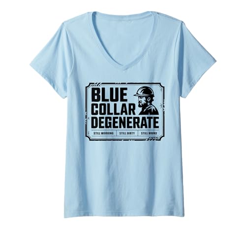 Damen Blue Collar degeneriert von Arbeitern, Jobs, Geschenke unter amerikanischer Flagge T-Shirt mit V-Ausschnitt Damen Blue Collar degeneriert von Arbeitern, Jobs, Geschenke unter amerikanischer Flagge T-Shirt mit V-Ausschnitt von Blue Collar Degenerates of American Co