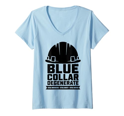 Damen Blue Collar degeneriert von Arbeitern, Jobs, Geschenke unter amerikanischer Flagge T-Shirt mit V-Ausschnitt Damen Blue Collar degeneriert von Arbeitern, Jobs, Geschenke unter amerikanischer Flagge T-Shirt mit V-Ausschnitt von Blue Collar Degenerates of American Co