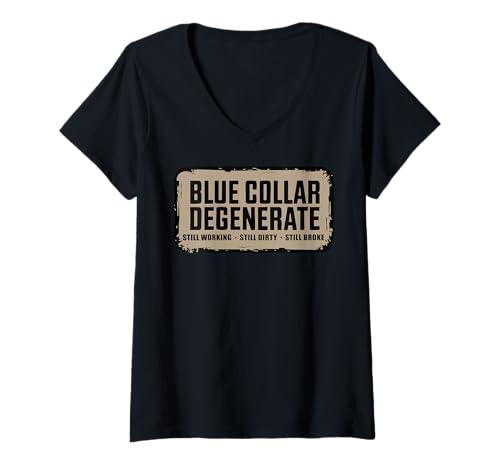 Damen Blue Collar degeneriert von Arbeitern, Jobs, Geschenke unter amerikanischer Flagge T-Shirt mit V-Ausschnitt Damen Blue Collar degeneriert von Arbeitern, Jobs, Geschenke unter amerikanischer Flagge T-Shirt mit V-Ausschnitt von Blue Collar Degenerates of American Co