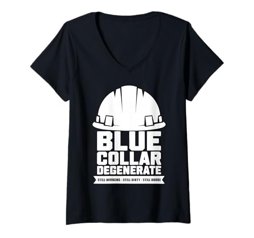 Damen Blue Collar degeneriert von Arbeitern, Jobs, Geschenke unter amerikanischer Flagge T-Shirt mit V-Ausschnitt Damen Blue Collar degeneriert von Arbeitern, Jobs, Geschenke unter amerikanischer Flagge T-Shirt mit V-Ausschnitt von Blue Collar Degenerates of American Co
