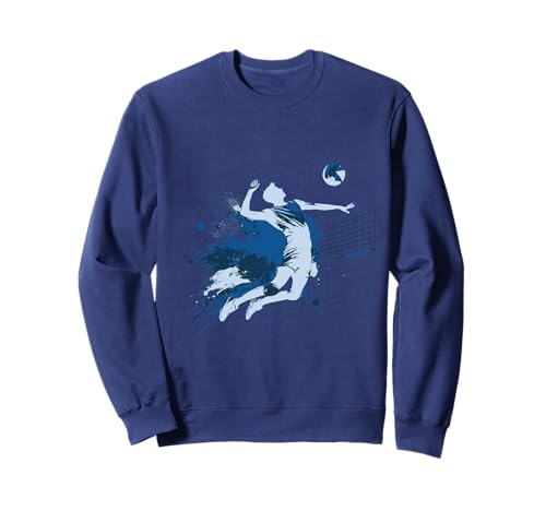 Match Blue Volleyballspieler Herren Jungen Blau Farbgrafik Sweatshirt Match Blue Volleyballspieler Herren Jungen Blau Farbgrafik Sweatshirt von Blue Color Graphic apparel and accessories