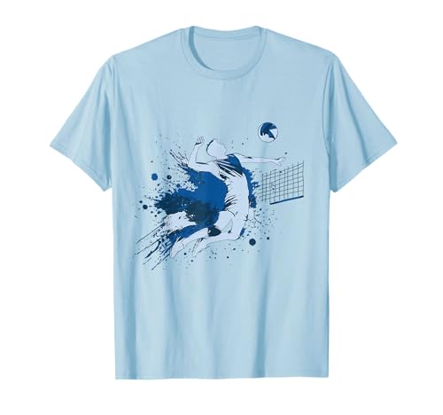 Match Blue Volleyballspieler Herren Jungen Blau Farbgrafik T-Shirt Match Blue Volleyballspieler Herren Jungen Blau Farbgrafik T-Shirt von Blue Color Graphic apparel and accessories