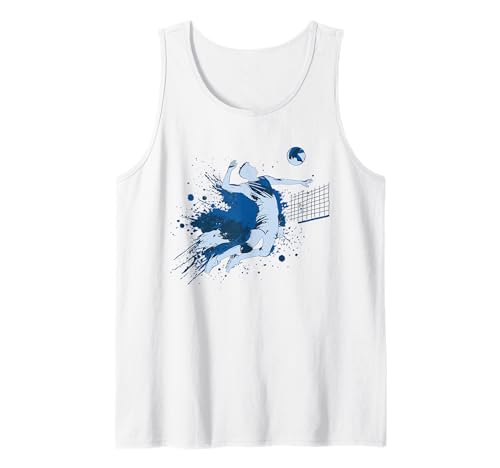 Match Blue Volleyballspieler Herren Jungen Blau Farbgrafik Tank Top von Blue Color Graphic apparel and accessories