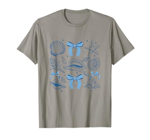 Blaue Kokette Schleife Muschel Retro Strand Sommer Vibes Mädchen T-Shirt Blaue Kokette Schleife Muschel Retro Strand Sommer Vibes Mädchen T-Shirt von Blue Coquette Bow Summer Vibes