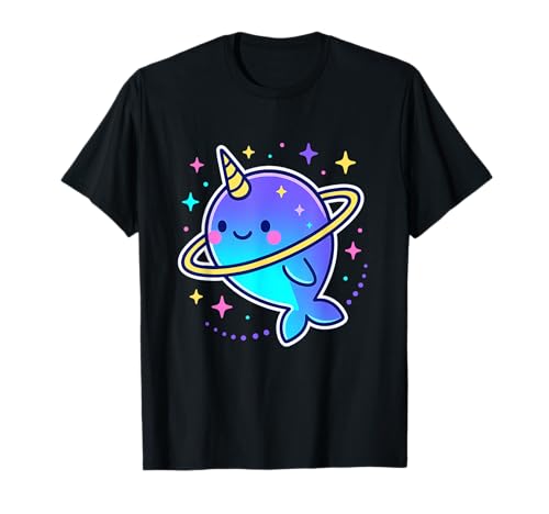 Immergrün-Traum Narwal Stern Ringe Kinder Kinder Jugendliche T-Shirt von Blue Daydream Kids Studio Starry Ocean Friends Art