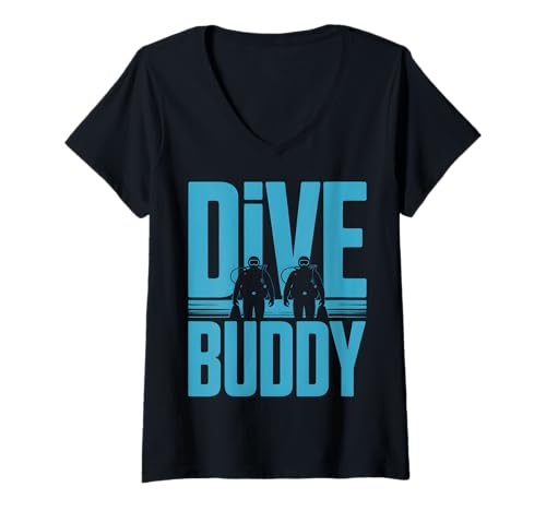 Damen Dive Buddy Tauchpartner Ocean T-Shirt mit V-Ausschnitt Damen Dive Buddy Tauchpartner Ocean T-Shirt mit V-Ausschnitt von Blue Dive Apparel