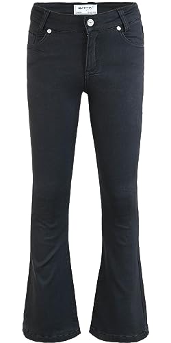 Blue Effect Mädchen Flared Jeans Hose Slim fit, Größe:128, Farbe:Black von Blue Effect
