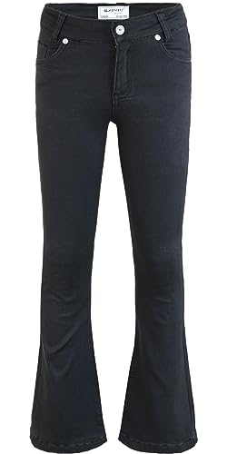 Blue Effect Mädchen Flared Jeans Hose Slim fit, Größe:134, Farbe:Black von Blue Effect