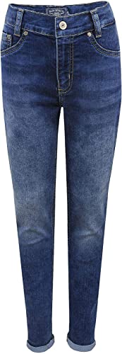 Blue Effect Mädchen High Waist Jeans mit fixiertem Umschlag, Knöchellang, Slim Blau (Blue Denim 9719) 170 von Blue Effect