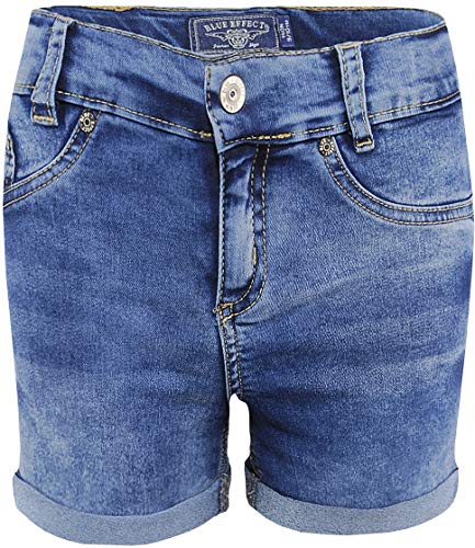 Blue Effect Mädchen Jeans Short mit Beinumschlag, Farbe:Blau (Blue medium 9719), GröÃŸe:128 Slim von Blue Effect