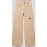 Blue Effect Stoffhose mit aufgesetzten Taschen in Beige, Größe 146 von Blue Effect