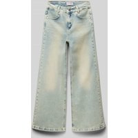 Blue Effect Wide Leg Jeans mit Label-Patch in Hellblau, Größe 158 von Blue Effect