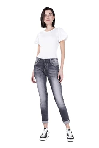 Blue Fire Co Gigi 002 - Tapered, Grey Denim Washed 29/30 von Blue Fire Co