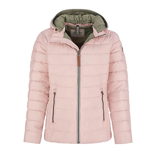 Blue Flame Damen Steppjacke - Jacke gesteppt mit Stehkragen und abnehmbarer Kapuze in Rose Größe 44 von Blue Flame