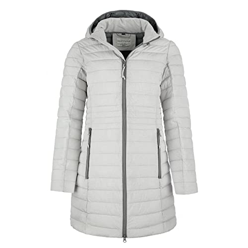 Blue Flame Damen Steppjacke - Outdoor-Jacke gesteppt mit abnehmbarer Kapuze in Grau-Melange Größe 44 von Blue Flame