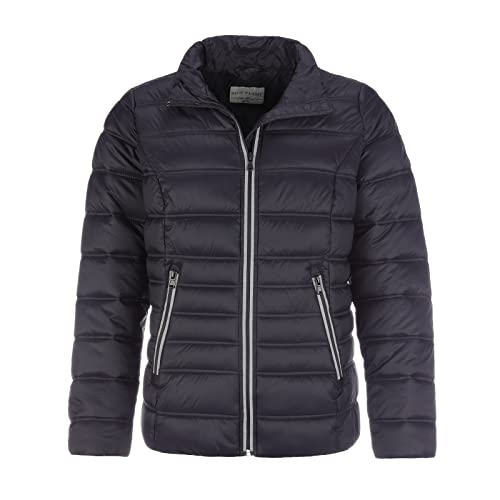 Blue Flame Damen Steppjacke ohne Kapuze - Gesteppte Jacke mit Stehkragen und Reißverschluss in Marine Größe 44 von Blue Flame