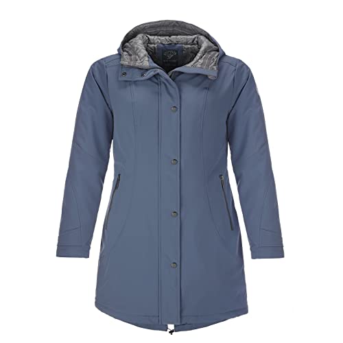 Blue Flame Damen Thermo Softshellmantel - Softshelljacke Regenmantel wasserabweisend winddicht atmungsaktiv in Blau Größe 42 von Blue Flame