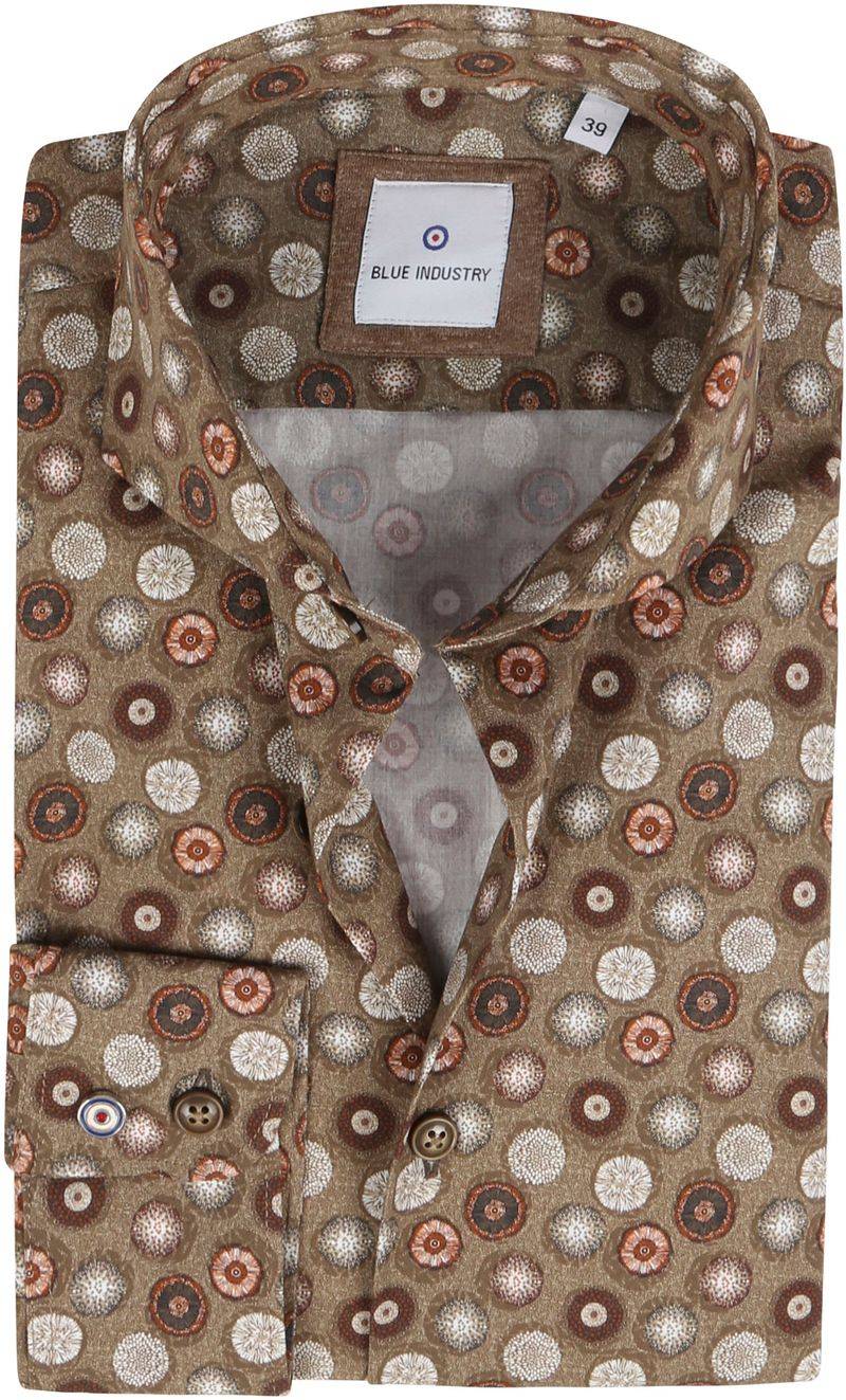 Blue Industry Hemd Muster Braun - Größe 39 von Blue Industry
