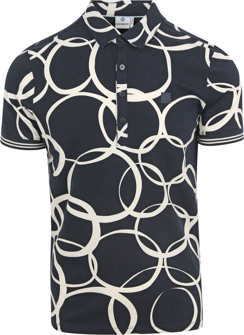 Blue Industry Jersey Poloshirt Druck Navy - Größe S von Blue Industry