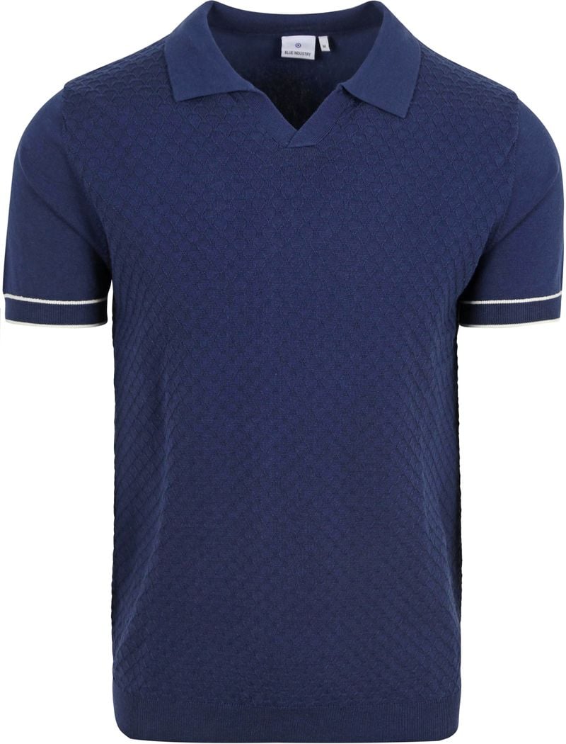 Blue Industry Knitted Poloshirt Riva Navy - Größe L von Blue Industry