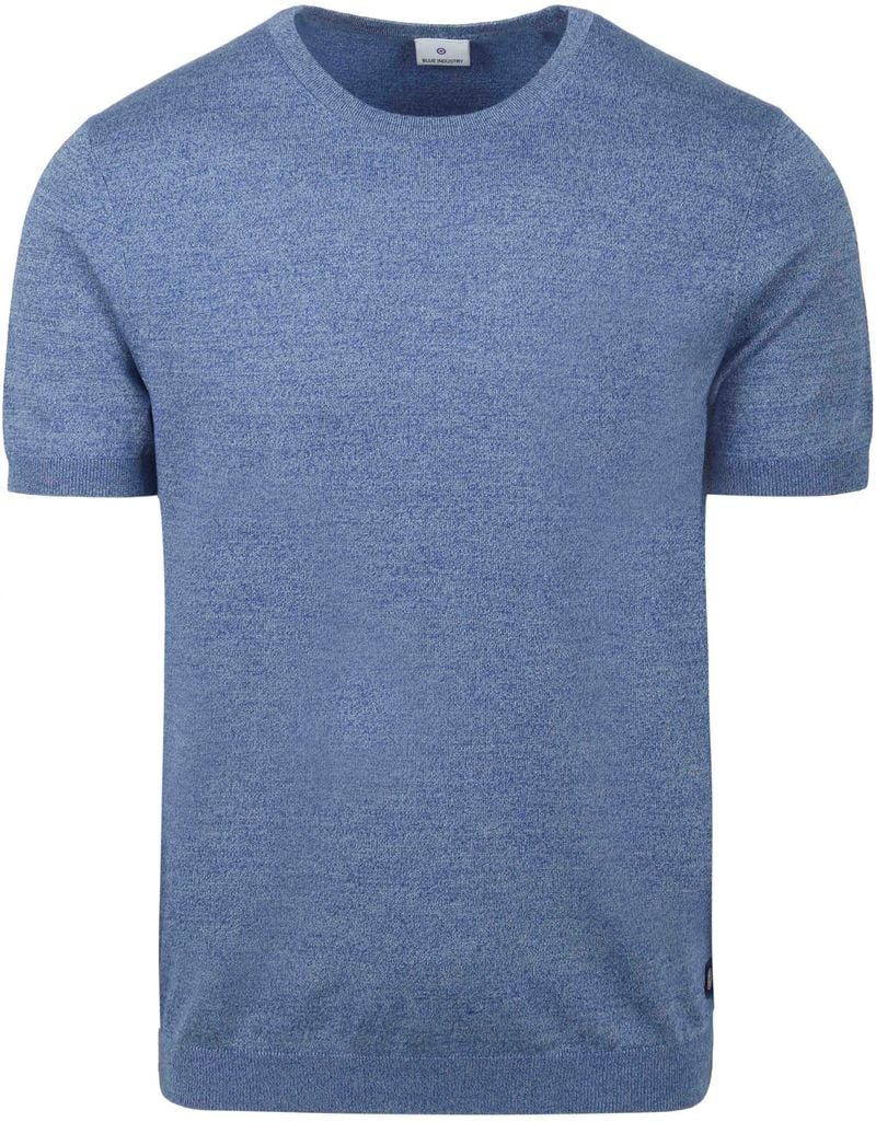 Blue Industry Knitted T-Shirt Melange Blau - Größe L von Blue Industry