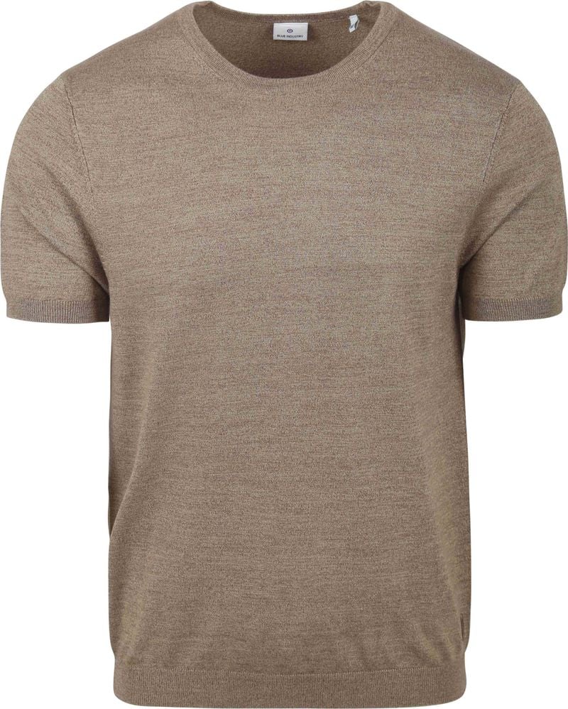 Blue Industry Knitted T-Shirt Melange Taupe - Größe L von Blue Industry