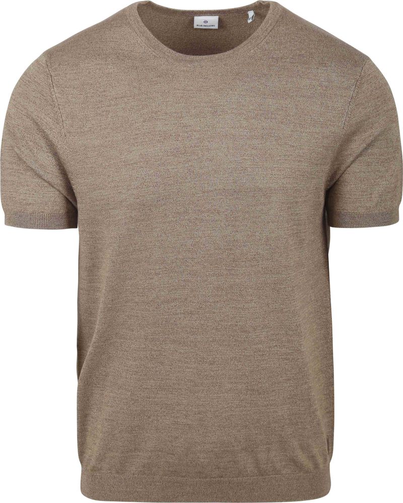 Blue Industry Knitted T-Shirt Melange Taupe - Größe XL von Blue Industry