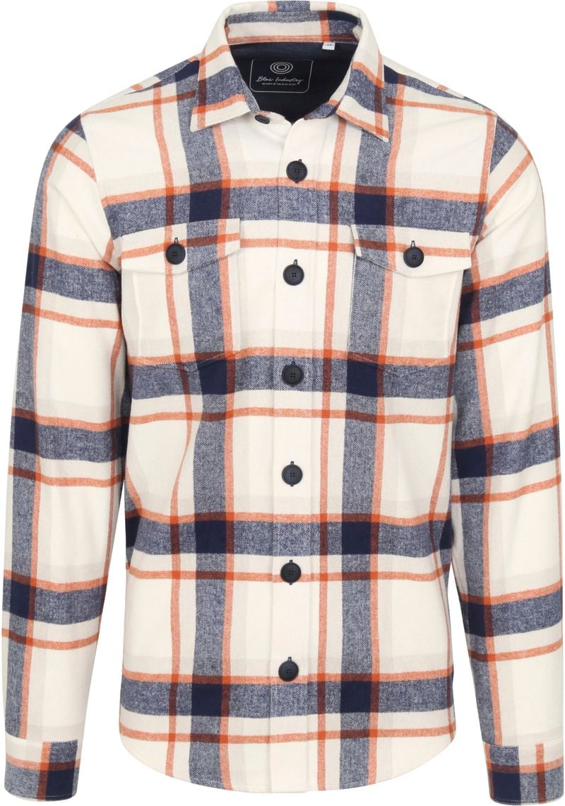 Blue Industry Overshirt Kariert Off-White - Größe L von Blue Industry