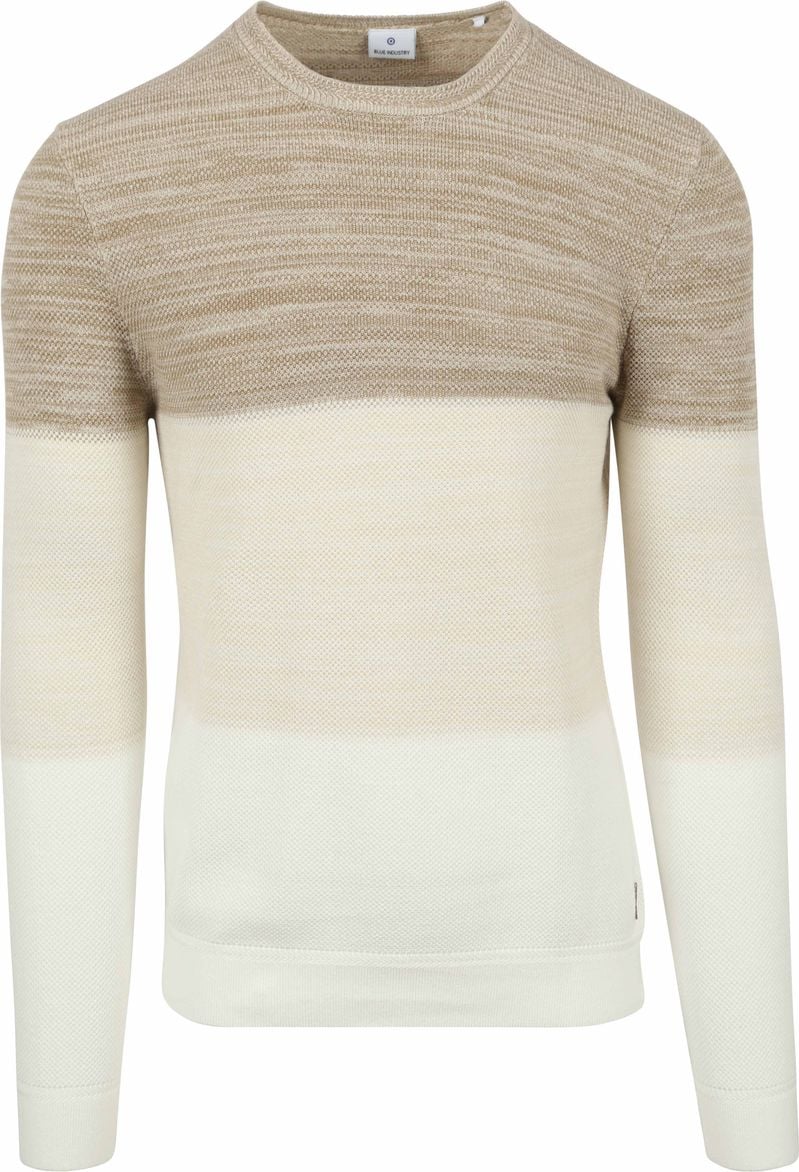 Blue Industry Pullover Streifen Beige - Größe L von Blue Industry