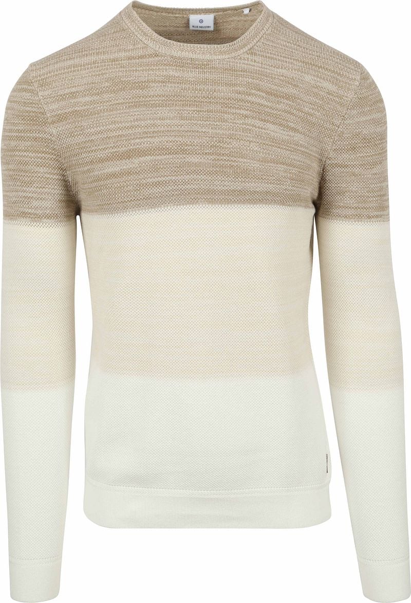 Blue Industry Pullover Streifen Beige - Größe XXL von Blue Industry