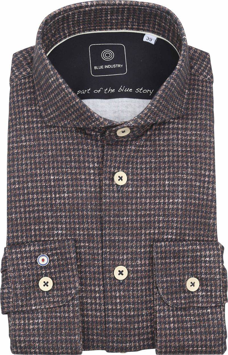 Blue Industry Slim-Fit Hemd Braun - Größe 43 von Blue Industry