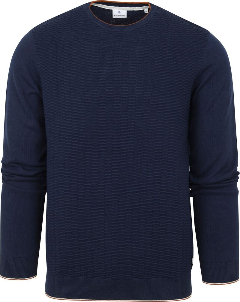 Blue Industry Strukturierter Pullover Dunkelblau - Größe XXL von Blue Industry