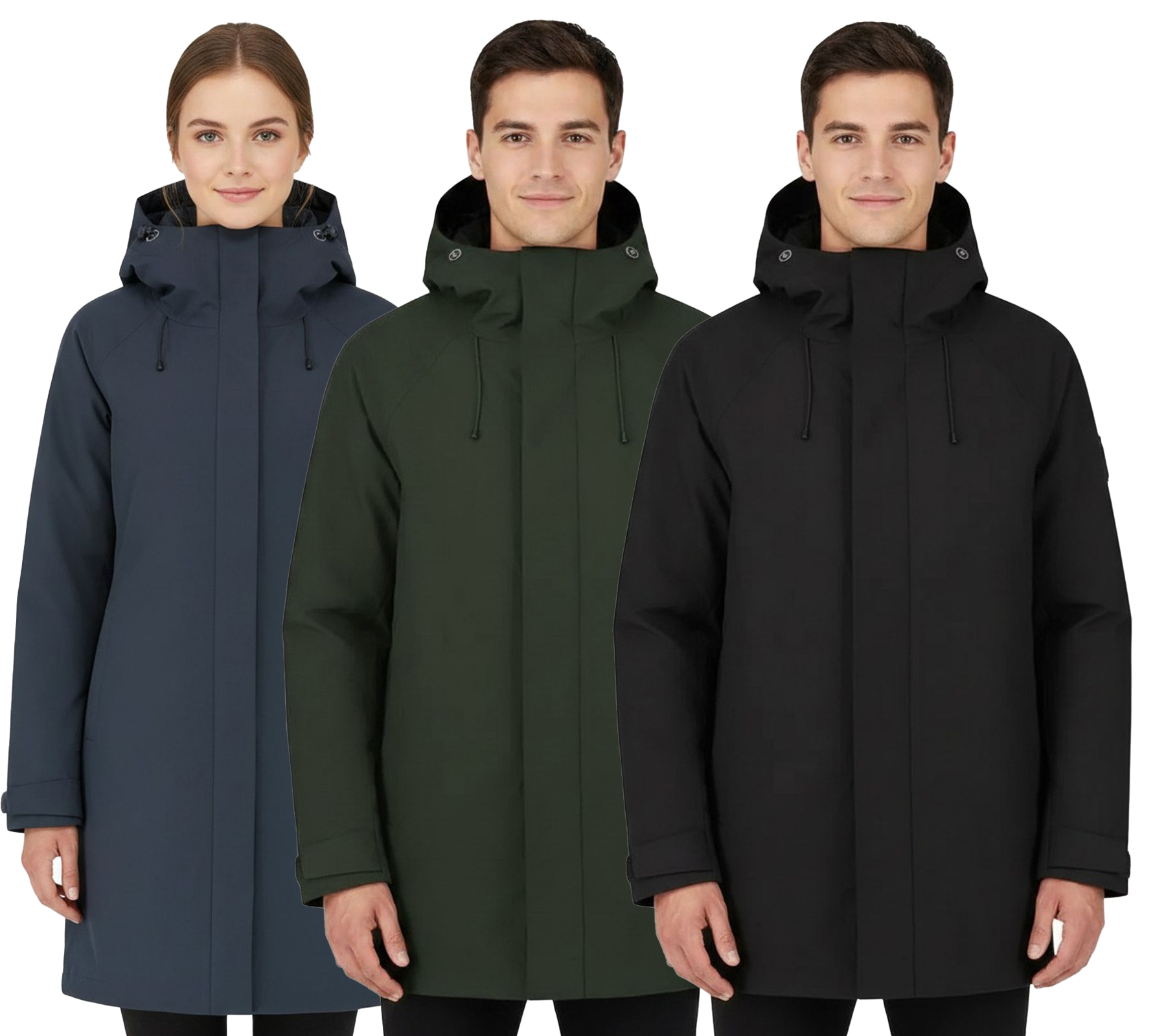 Blue LOOP Originals Isolations-Jacke nachhaltige Winter-Jacke mit OrganoTex Industrial DWR-Imprägnierung M-VJL006-22 für Herren in Schwarz oder Dunkel-Grün oder W-PP006-22 für Damen in Dunkel-Blau von Blue LOOP Originals