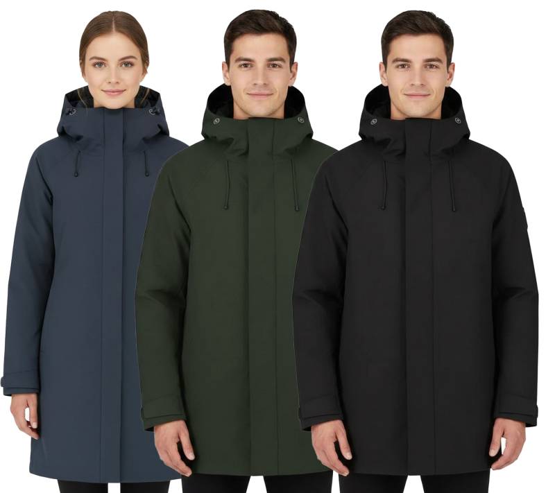 Blue LOOP Originals Isolations-Jacke nachhaltige Winter-Jacke mit OrganoTex Industrial DWR-Imprägnierung M-VJL006-22 für Herren in Schwarz oder Dunkel-Grün oder W-PP006-22 für Damen in Dunkel-Blau von Blue LOOP Originals