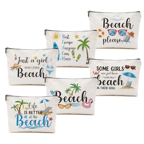 6 Stück Strandgeschenke für Frauen, Make-up-Tasche, Strandsachen, Kosmetiktasche, Strandtaschen für Frauen, Strandurlaub, Survival-Set, Strand-Essentials, Sonnenschutztasche, Geschenke für 6 Stück Strandgeschenke für Frauen, Make-up-Tasche, Strandsachen, Kosmetiktasche, Strandtaschen für Frauen, Strandurlaub, Survival-Set, Strand-Essentials, Sonnenschutztasche, Geschenke für von Blue Leaves