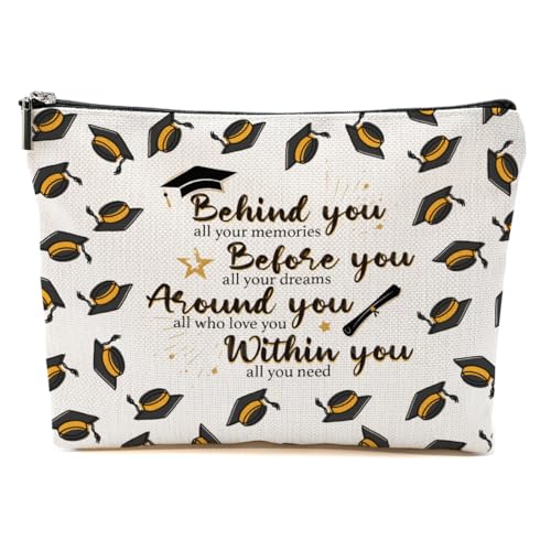 Inspirierende Geschenke für Frauen, zum Schulabschluss, Geschenk für Sie, "Believed She Could So She Did", personalisiertes Ermutigungsgeschenk, Kosmetiktaschen, Mehrfarbig0642, 9″W x 7″H von Blue Leaves