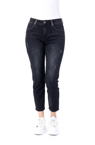 Blue Monkey Jeans AVA 30666 High Ankle Fit (DE/NL/SE/PL, Bundweite & Schrittlänge, 27, 27, Schwarz) von Blue Monkey Jeans